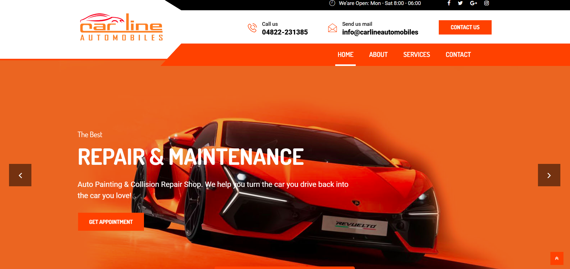 Carline Automobiles - Automobile Business Website by Flyon Technologies